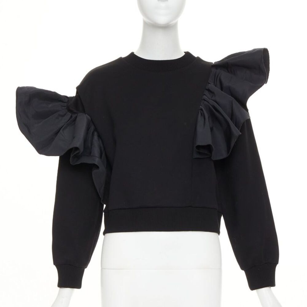 Alexander McQueen ruffle cotton blend pullover sweater
